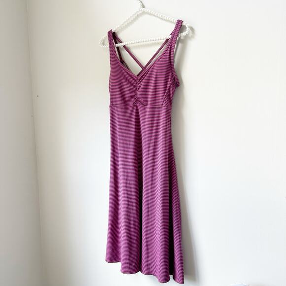 PrAna Striped Performance Dress Small Purple Pink Activewear Size Small - Picture 1 of 8